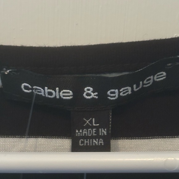 CABLE & GAUGE NEW WOMENS BLACK WHITE SHIRT TOP BLOUSE CASUAL SUMMER OFFICE SZ XL - Picture 2 of 4